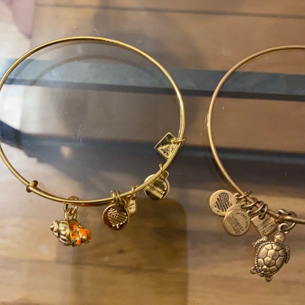 Crab and sea turtle Alex and Ani bracelets